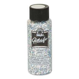 FolkArt Glitterific Acrylic Paint - Silver, 2 oz - front