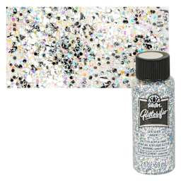 FolkArt Glitterific Acrylic Paint - Silver - Bottle and Swatch
