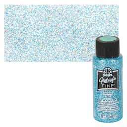 FolkArt Glitterific Fine Acrylic Paint - Aqua - Bottle and Swatch