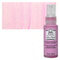 FolkArt Murano Glass Paint - Vintage Pink, 2 oz bottle and swatch
