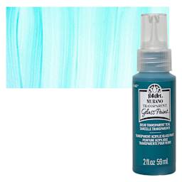 FolkArt Murano Glass Paint - Teal, 2 oz bottle and swatch