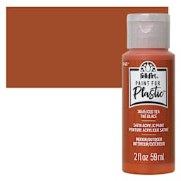 FolkArt Paint for Plastic - Iced Tea, 2 oz bottle and swatch