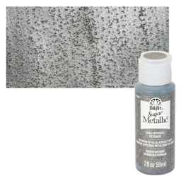 Plaid FolkArt Sugar Metallic Acrylic Paint - Meteorite - Bottle and Swatch