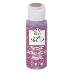 Plaid FolkArt Sugar Metallic Acrylic Paint - Magnetic Purple, 2 oz, Bottle - front