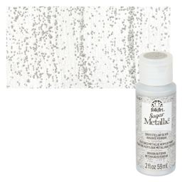 Plaid FolkArt Sugar Metallic Acrylic Paint - Stellar Silver - Bottle and Swatch