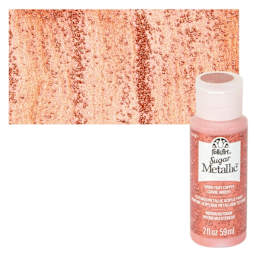 Plaid FolkArt Sugar Metallic Acrylic Paint - Fiery Copper - Bottle and Swatch