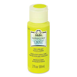 FolkArt Watercolor Gelz Acrylic Paint - Limelight, 2 oz - front