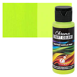 Chroma Craft Colors Acrylic Paint - Inchworm, swatch and bottle