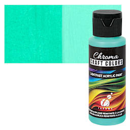 Chroma Craft Colors Acrylic Paint - Laguna, swatch and bottle