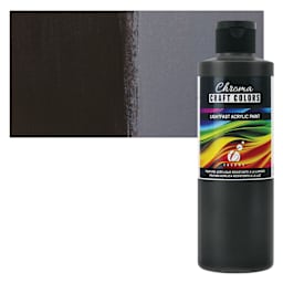 Chroma Craft Colors Acrylic Paint - Raven, 8 oz, swatch and bottle