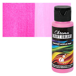 Chroma Craft Colors Acrylic Paint - Pretty in Pink, swatch and bottle