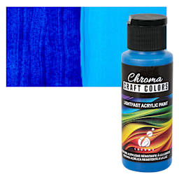 Chroma Craft Colors Acrylic Paint - Blue Jeans, swatch and bottle