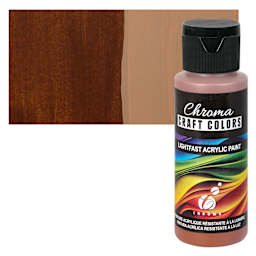 Chroma Craft Colors Acrylic Paint - Caramel, swatch and bottle