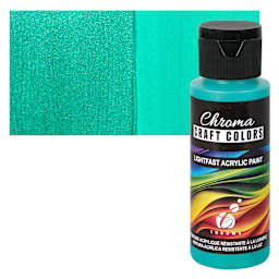 Chroma Craft Colors Acrylic Paint - Metallic Tahitian Pearl, swatch and bottle