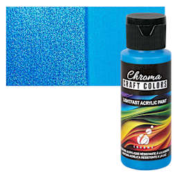 Chroma Craft Colors Acrylic Paint - Metallic Under the Sea, swatch and bottle