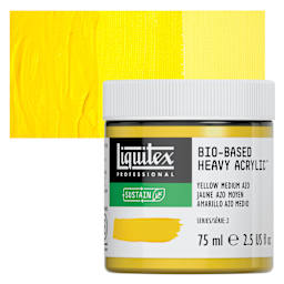 Liquitex Bio-Based Heavy Acrylic Paint - Yellow Medium Azo, 75 ml jar and swatch