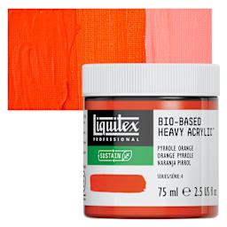 Liquitex Bio-Based Heavy Acrylic Paint - Pyrrole Orange, 75 ml jar and swatch
