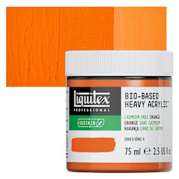 Liquitex Bio-Based Heavy Acrylic Paint - Cadmium-Free Orange, 75 ml jar and swatch