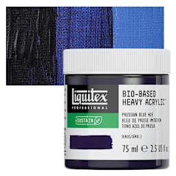 Liquitex Bio-Based Heavy Acrylic Paint - Prussian Blue Hue, 75 ml jar and swatch