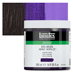 Liquitex Bio-Based Heavy Acrylic Paint - Dioxazine Purple, 500 ml jar and swatch