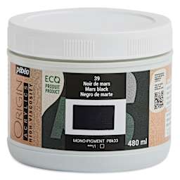 Pebeo Origin Acrylic Paint - Mars Black, 480 ml