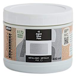 Pebeo Origin Acrylic Paint - Silver, 480 ml