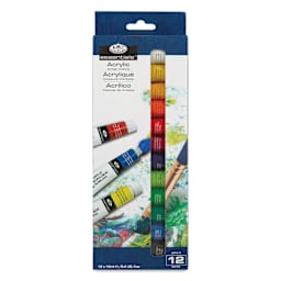 Royal & Langnickel Essentials Acrylic Paint - Standard Colors, Set of 12, 12 ml front of package