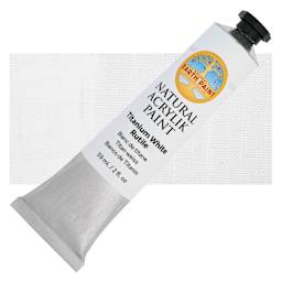 Natural Earth Paint Natural Acrylik Paint - Titanium White Rutile, 59 ml tube and swatch