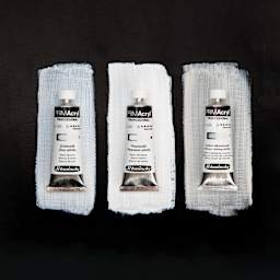 Schmincke Primacryl Professional Acrylics - Set of 3, Whites, 35 ml tubes and swatches