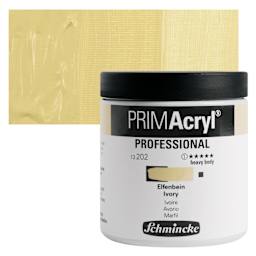 Schmincke Primacryl Professional Acrylic Paint - Ivory, 237 ml Jar and swatch