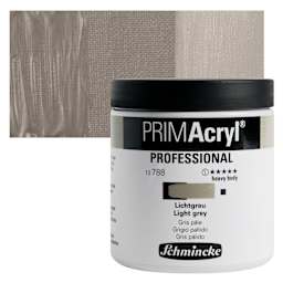 Schmincke Primacryl Professional Acrylic Paint - Light Grey, 237 ml Jar and swatch