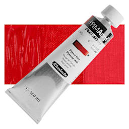 Schmincke Primacryl Professional Acrylic Paint - Pyrrole Red, 150 ml Tube and swatch