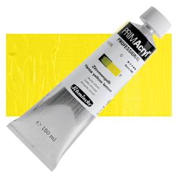 Schmincke Primacryl Professional Acrylic Paint - Hansa Yellow Lemon, 150 ml Tube and swatch