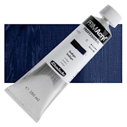 Schmincke Primacryl Professional Acrylic Paint - Indigo, 150 ml Tube and swatch
