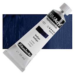 Schmincke Primacryl Professional Acrylic Paint - Indigo, 35 ml Tube and swatch