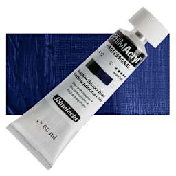Schmincke Primacryl Professional Acrylic Paint - Anthraquinone Blue, 60 ml Tube and swatch