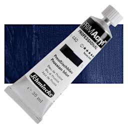 Schmincke Primacryl Professional Acrylic Paint - Prussian Blue, 35 ml Tube and swatch