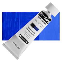 Schmincke Primacryl Professional Acrylic Paint - Ultramarine Blue, 60 ml Tube and swatch