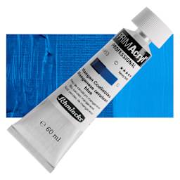 Schmincke Primacryl Professional Acrylic Paint - Manganese Cerulean Blue, 60 ml Tube and swatch