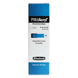Schmincke Primacryl Professional Acrylic Paint - Sapphire Blue Metallic, 35 ml Tube front of package