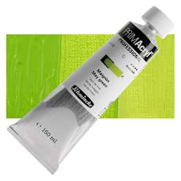 Schmincke Primacryl Professional Acrylic Paint - May Green, 150 ml Tube and swatch