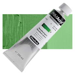 Schmincke Primacryl Professional Acrylic Paint - Vanadium Green, 150 ml Tube and swatch