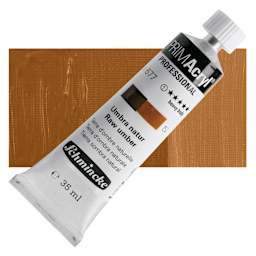 Schmincke Primacryl Professional Acrylic Paint - Raw Umber, 35 ml Tube and swatch