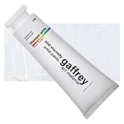 Gaffrey Art Material Standard Body Acrylic Paint - Titanium White, 200 ml tube and swatch