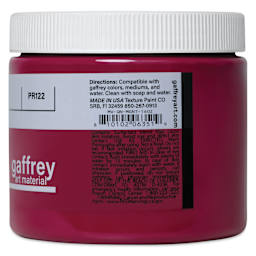 Gaffrey Art Material Standard Body Acrylic Paint - Quinacridone Magenta, 473 ml jar back