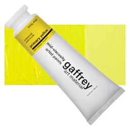 Gaffrey Art Material Standard Body Acrylic Paint - Primary Yellow, 200 ml tube and swatch