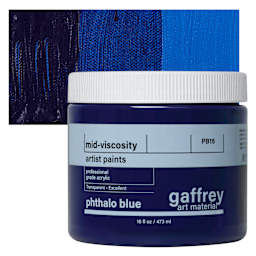 Gaffrey Art Material Standard Body Acrylic Paint - Phthalo Blue, 473 ml jar and swtch