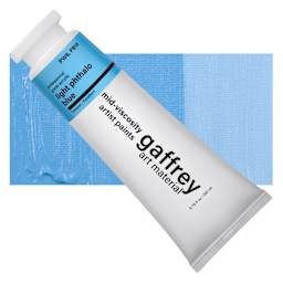Gaffrey Art Material Standard Body Acrylic Paint - Light Phthalo Blue, 200 ml tube and swatch