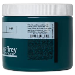Gaffrey Art Material Standard Body Acrylic Paint - Phthalo Green, 473 ml jar side view