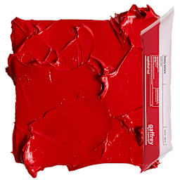 Gaffrey Heavy Body Texture Acrylic Paint - Naphthol Red, 32 oz pouch and swatch
